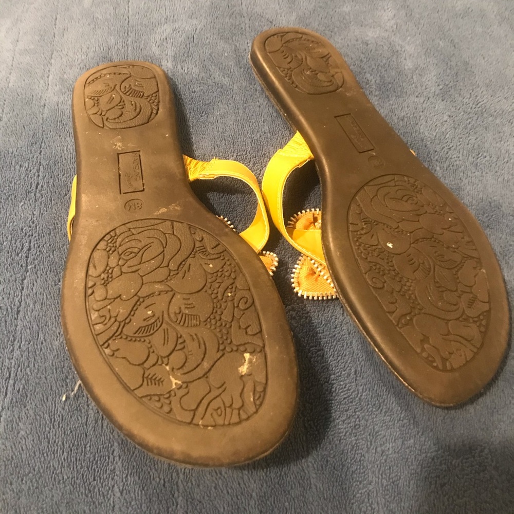 Madeline Stuart Yellow Zipper Flower Sandals - Picture 5 of 5